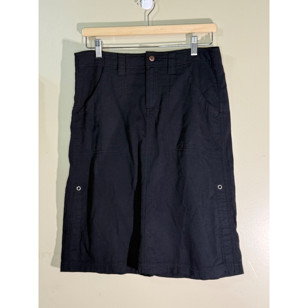 Royal Robbins Black Organic Cotton Cargo Adventure Skirt Womens 6 Hiking Travel